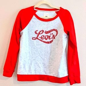 Levi's red and light grey sweater